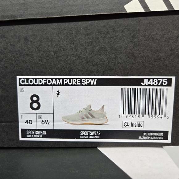 New adidas Cloudfoam Pure 'Linen Green Gum' Women's Running Shoes Size 8 - Picture 8 of 8